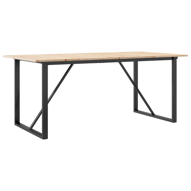 spisebord 180x90x75 cm O-stel massivt fyrretræ og stål