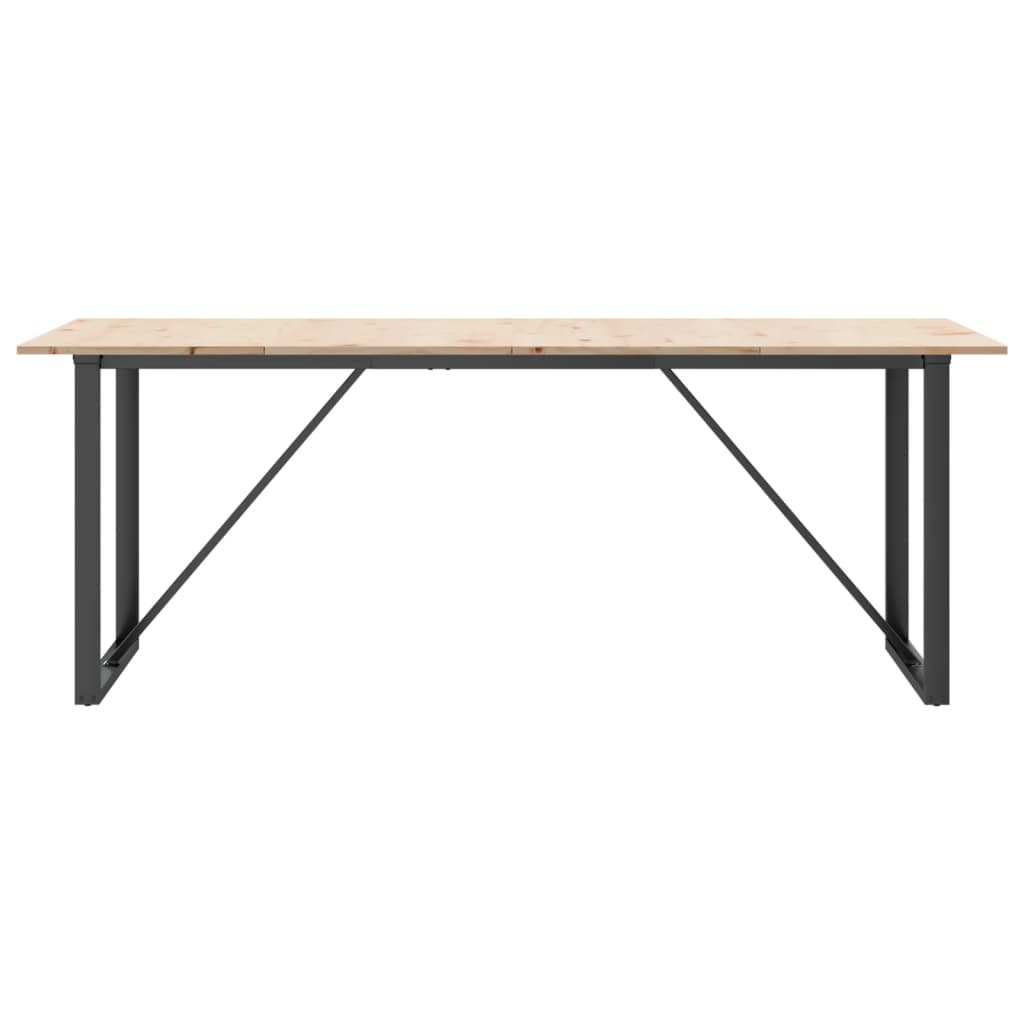 spisebord 200x100x75 cm O-stel massivt fyrretræ og stål