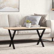 sofabord 100x50x45 cm X-stel massivt fyrretræ og stål
