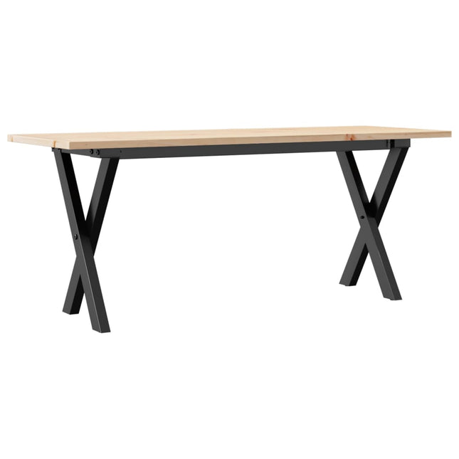 sofabord 110x40x45 cm X-stel massivt fyrretræ og stål