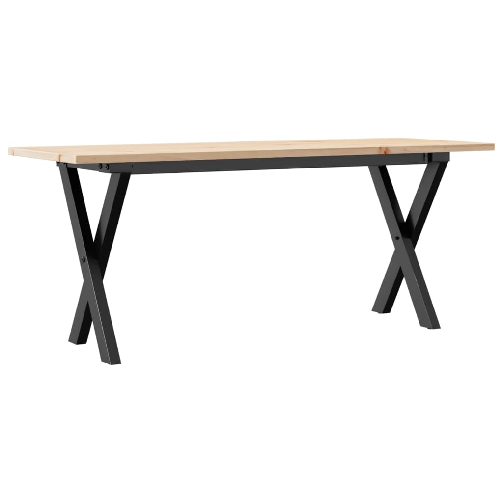 sofabord 110x40x45 cm X-stel massivt fyrretræ og stål