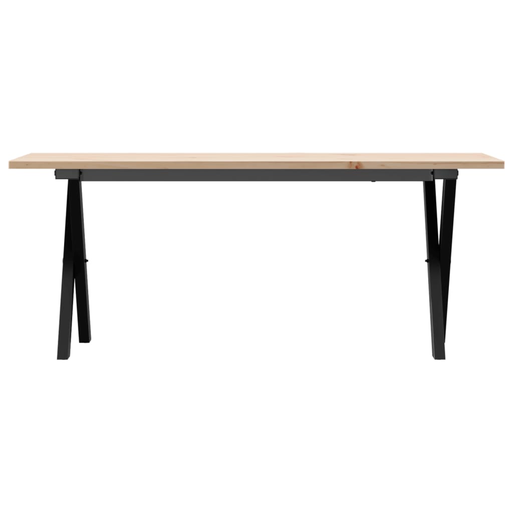 sofabord 110x40x45 cm X-stel massivt fyrretræ og stål