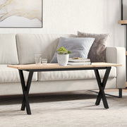 sofabord 110x40x45 cm X-stel massivt fyrretræ og stål