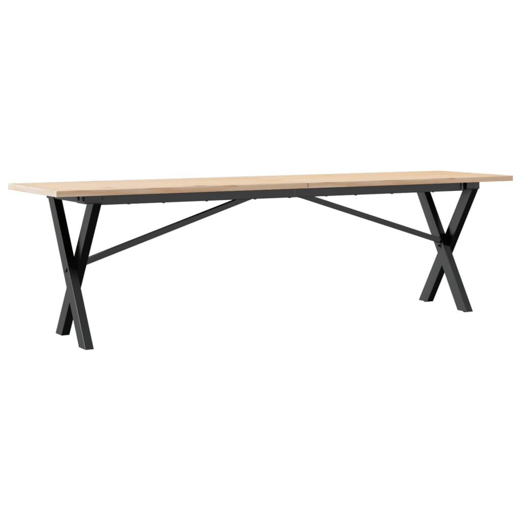 sofabord 160x40x45 cm X-stel massivt fyrretræ og stål