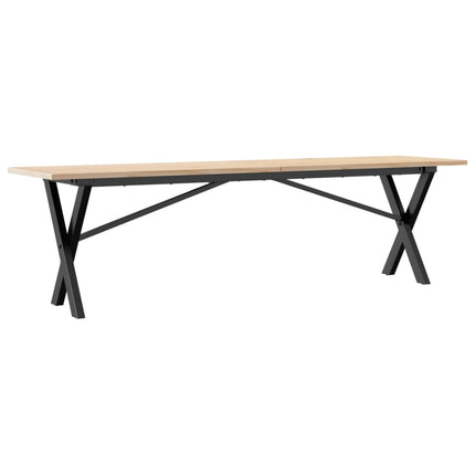 sofabord 160x40x45 cm X-stel massivt fyrretræ og stål