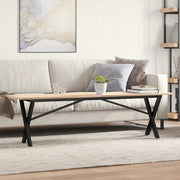 sofabord 160x40x45 cm X-stel massivt fyrretræ og stål