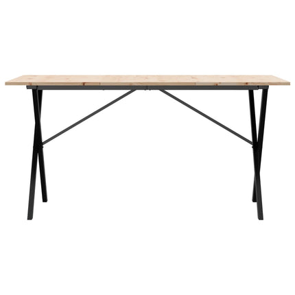 spisebord 160x80x75 cm X-stel massivt fyrretræ og stål