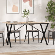 spisebord 160x80x75 cm X-stel massivt fyrretræ og stål