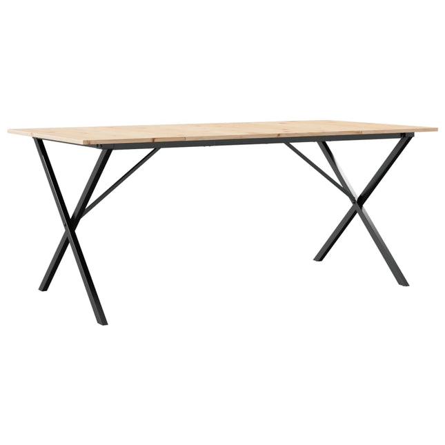 spisebord 180x90x75 cm X-stel massivt fyrretræ og stål