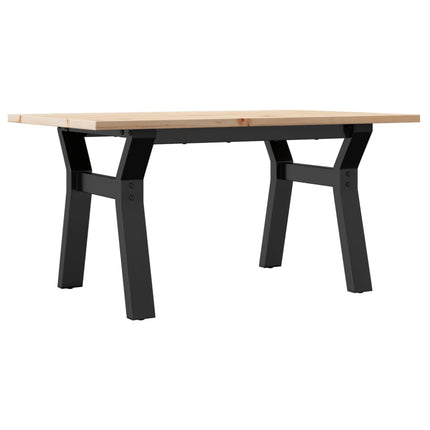 sofabord 80x50x40 cm Y-stel massivt fyrretræ og stål