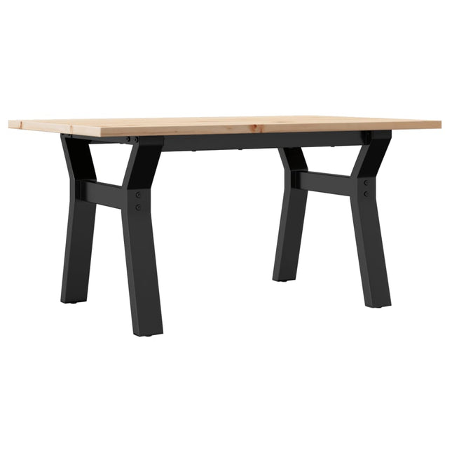 sofabord 80x50x40 cm Y-stel massivt fyrretræ og stål