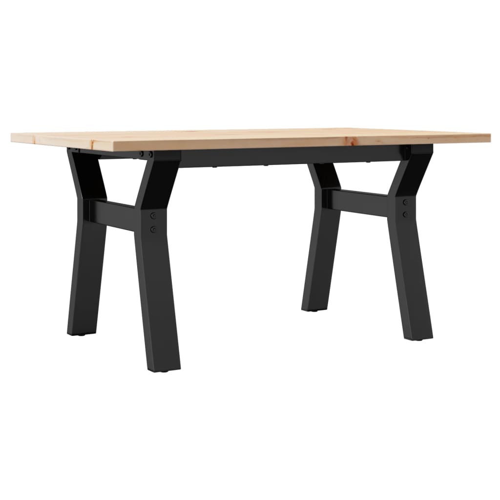 sofabord 80x50x40 cm Y-stel massivt fyrretræ og stål