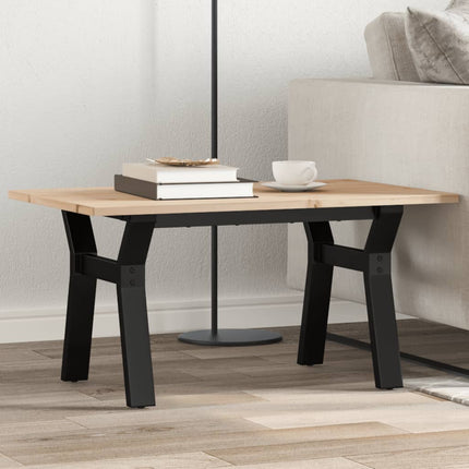 sofabord 80x50x40 cm Y-stel massivt fyrretræ og stål