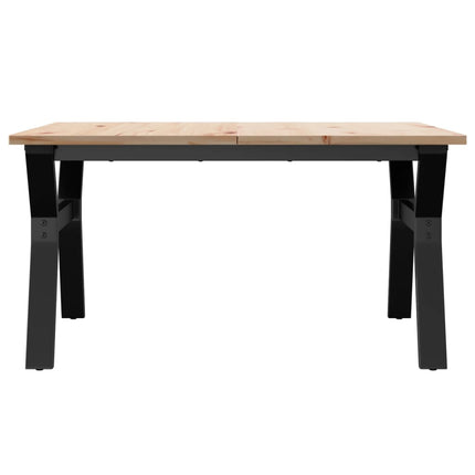 sofabord 80x80x45 cm Y-stel massivt fyrretræ og stål