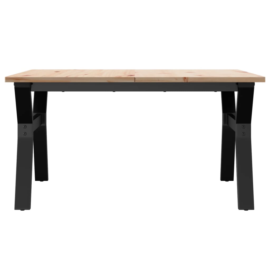 sofabord 80x80x45 cm Y-stel massivt fyrretræ og stål