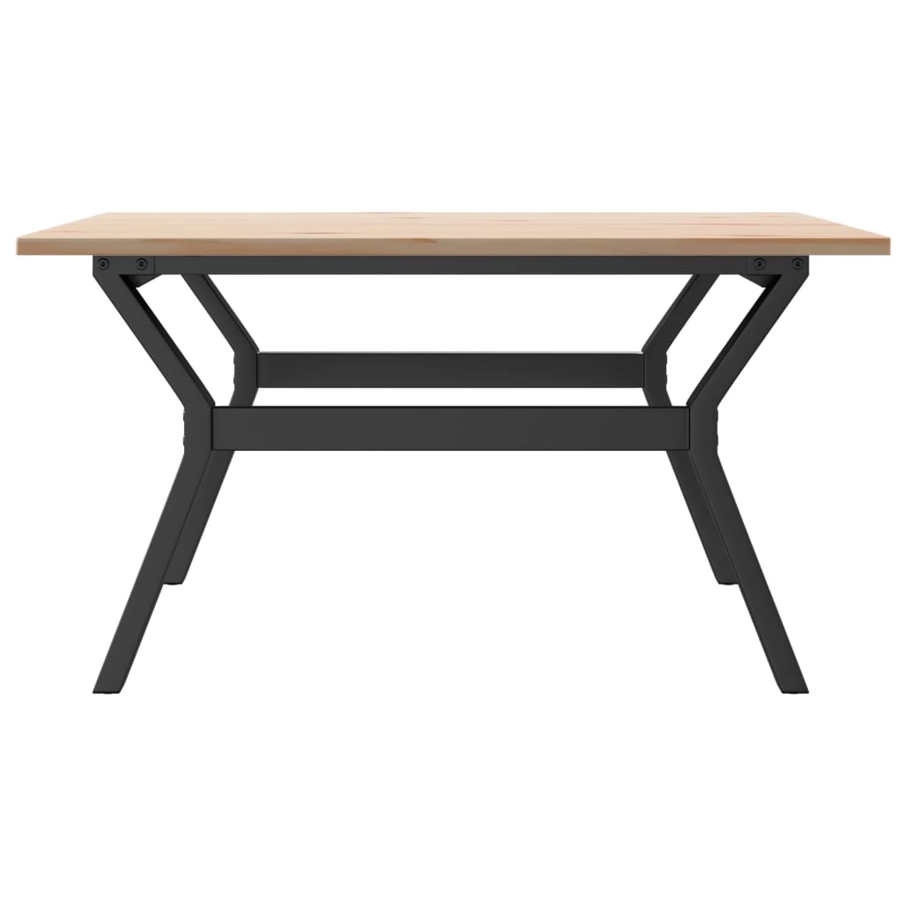 sofabord 90x90x45 cm Y-stel massivt fyrretræ og stål