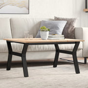 sofabord 90x90x45 cm Y-stel massivt fyrretræ og stål