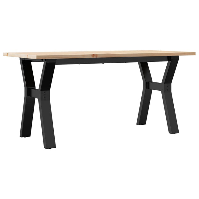 sofabord 100x50x45 cm Y-stel massivt fyrretræ og stål