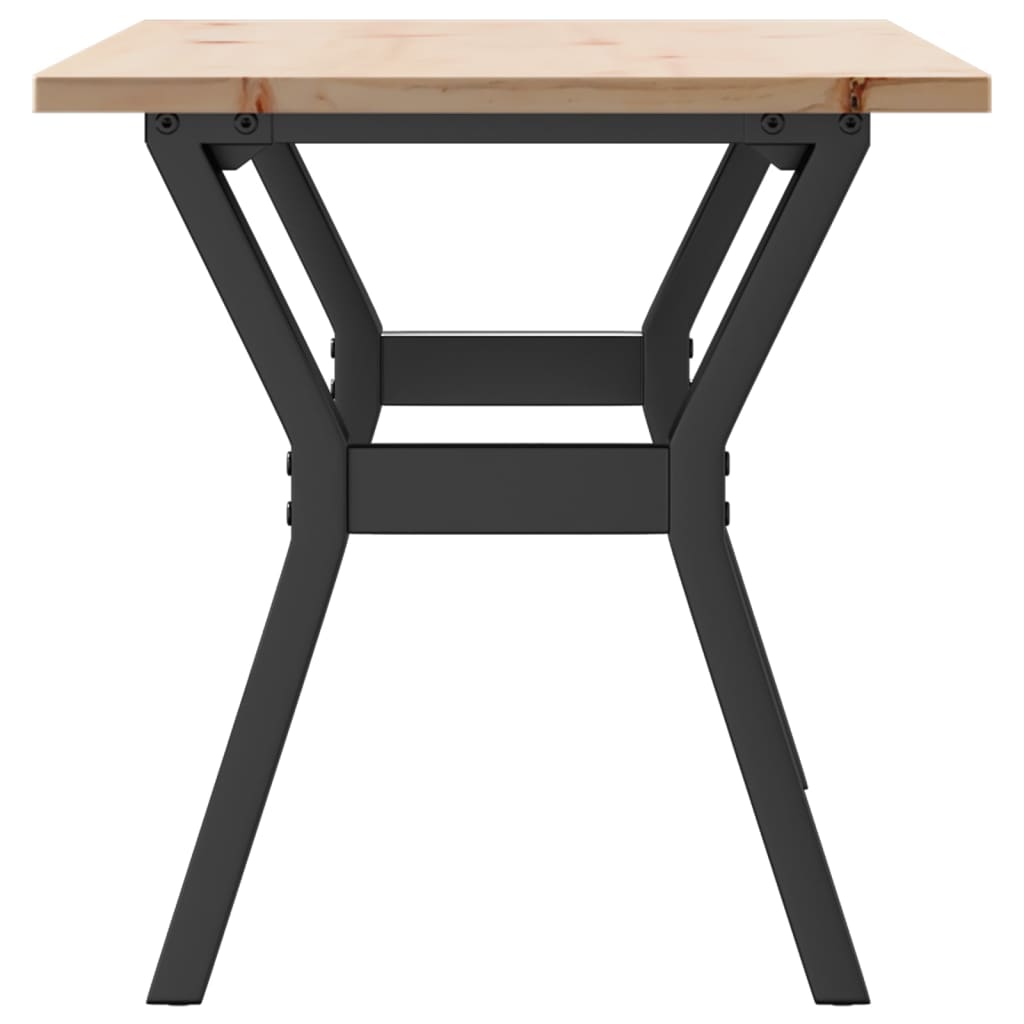 sofabord 100x50x45 cm Y-stel massivt fyrretræ og stål