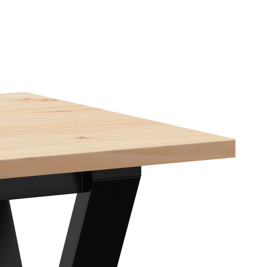 sofabord 100x50x45 cm Y-stel massivt fyrretræ og stål