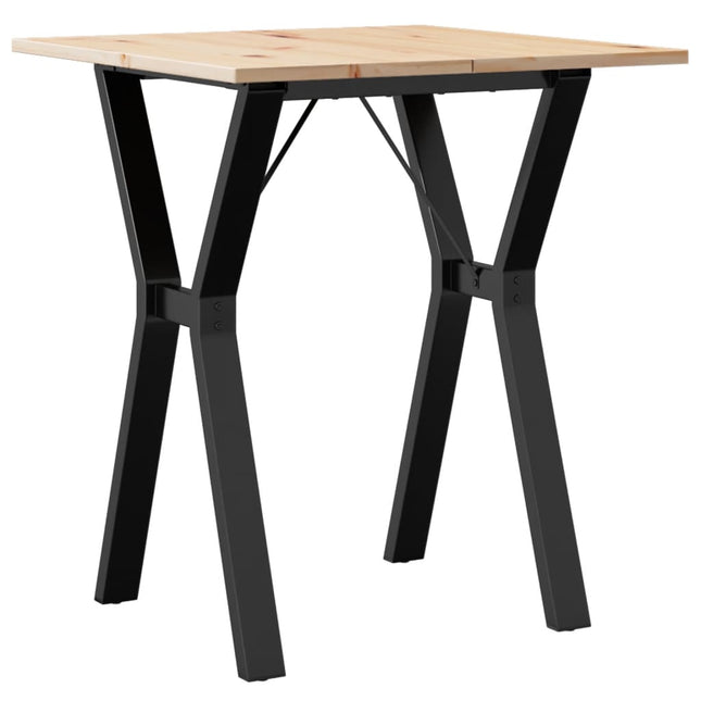 spisebord 70x70x75 cm Y-stel massivt fyrretræ og stål