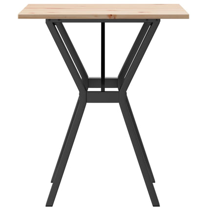 spisebord 70x70x75 cm Y-stel massivt fyrretræ og stål