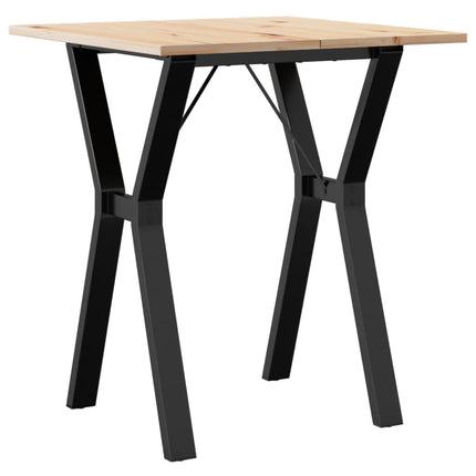 spisebord 70x70x75 cm Y-stel massivt fyrretræ og stål