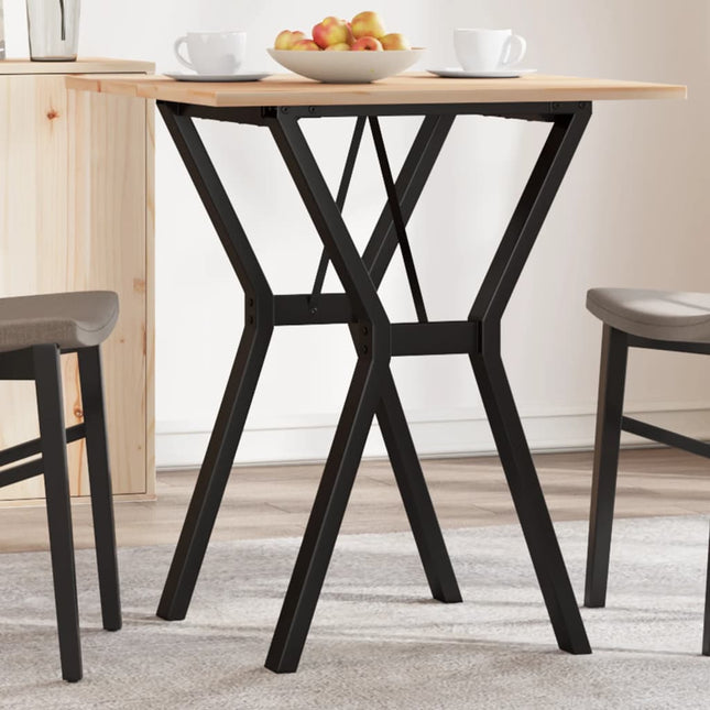 spisebord 70x70x75 cm Y-stel massivt fyrretræ og stål