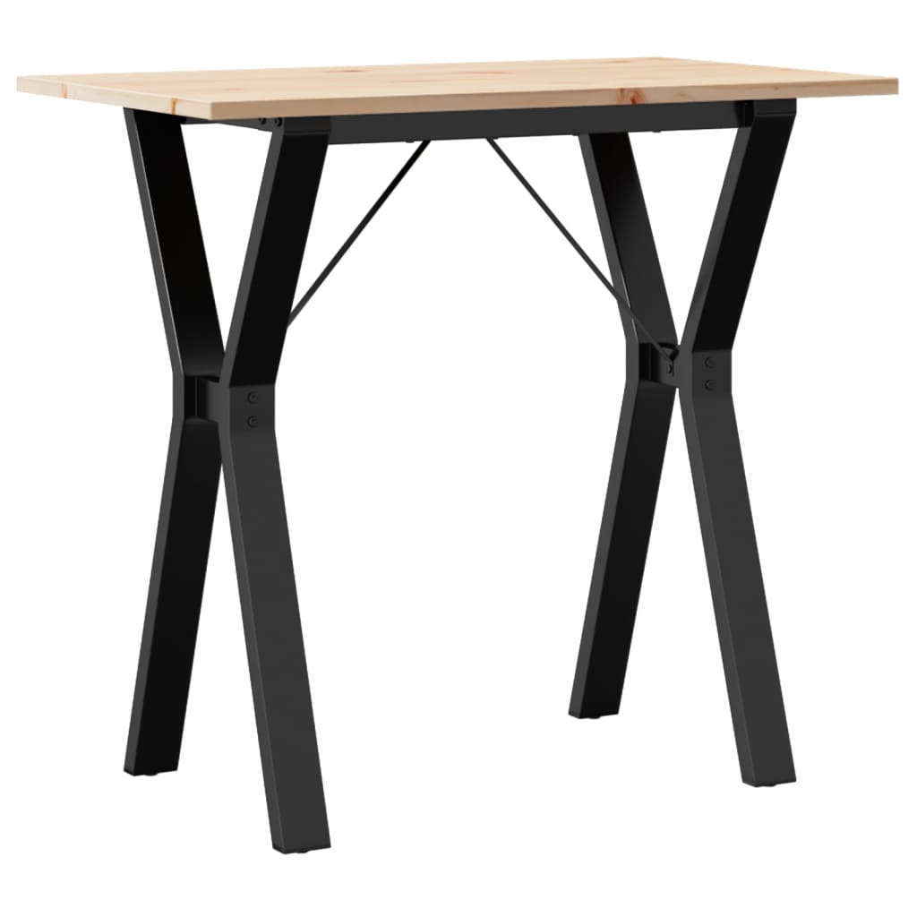 spisebord 80x50x75 cm Y-stel massivt fyrretræ og stål