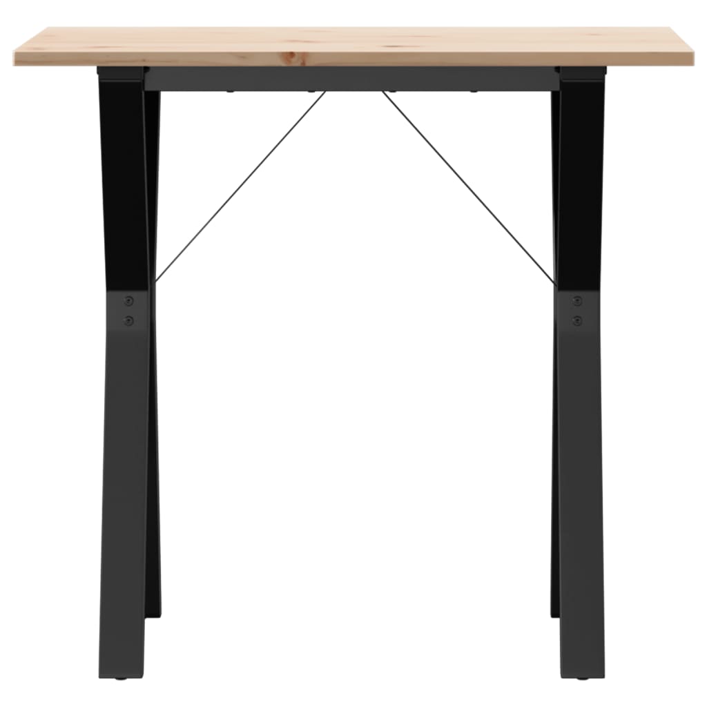 spisebord 80x50x75 cm Y-stel massivt fyrretræ og stål