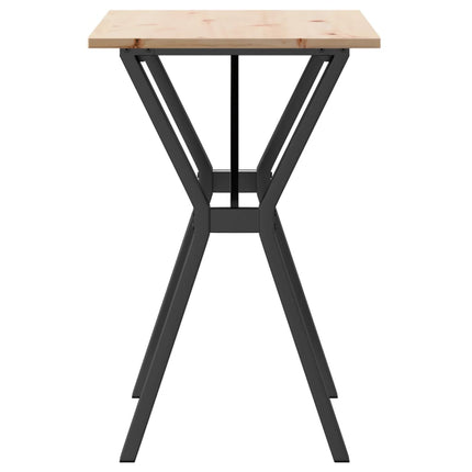 spisebord 80x50x75 cm Y-stel massivt fyrretræ og stål