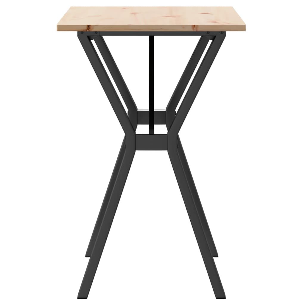 spisebord 80x50x75 cm Y-stel massivt fyrretræ og stål