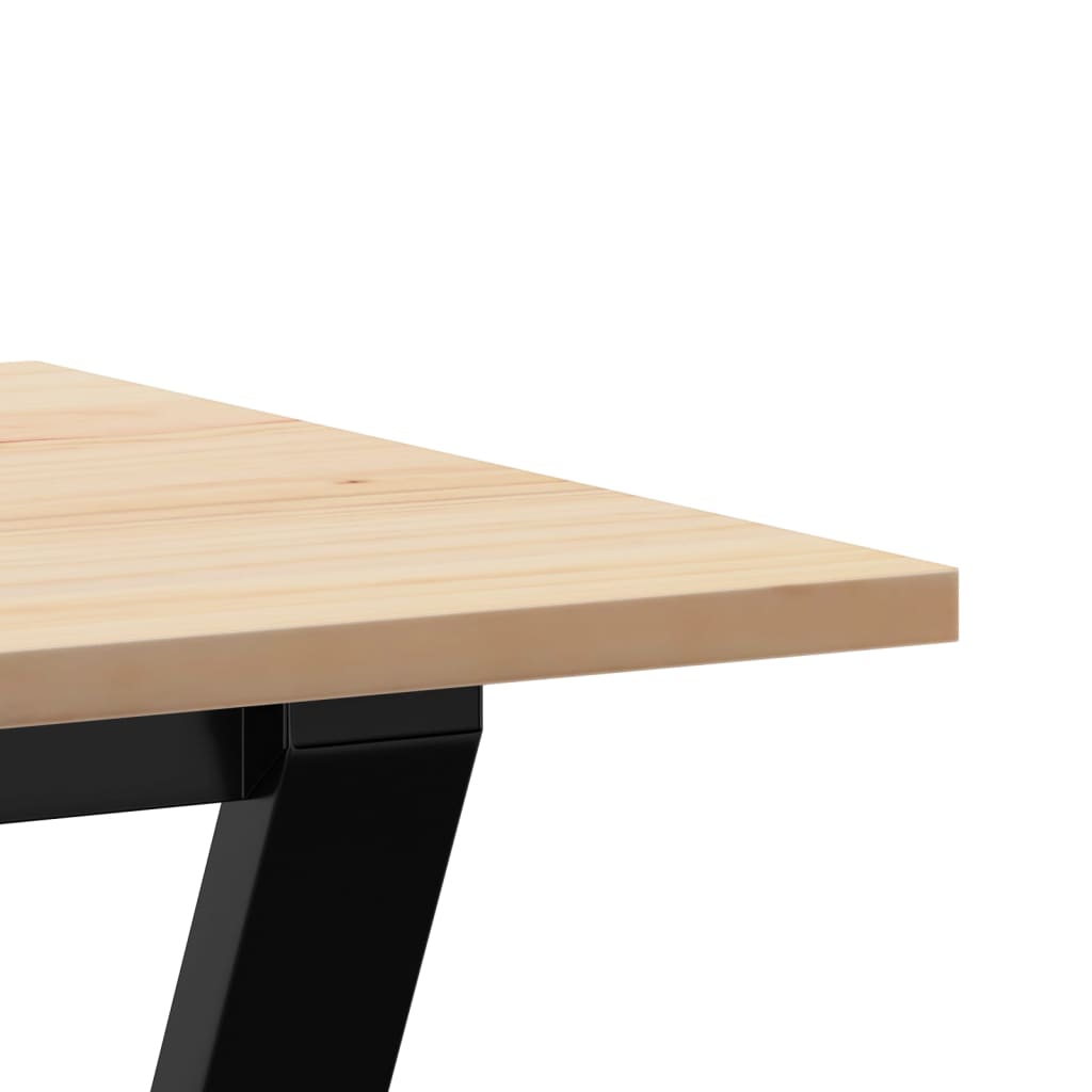 spisebord 80x50x75 cm Y-stel massivt fyrretræ og stål