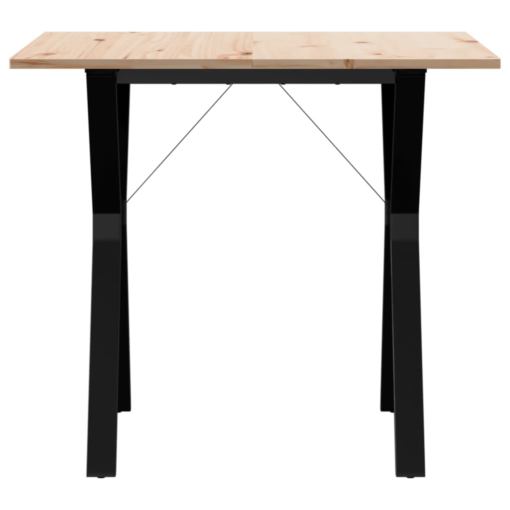 spisebord 80x80x75 cm Y-stel massivt fyrretræ og stål