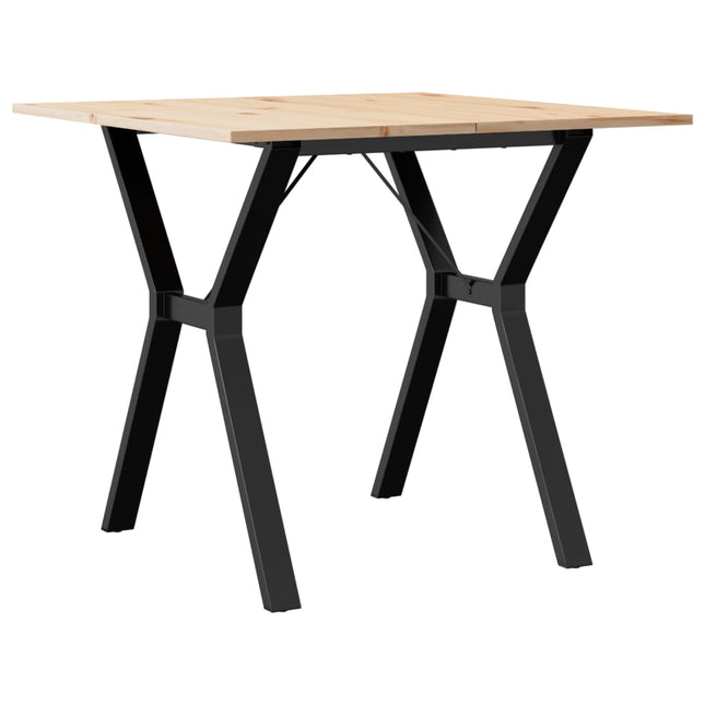spisebord 90x90x75 cm Y-stel massivt fyrretræ og stål