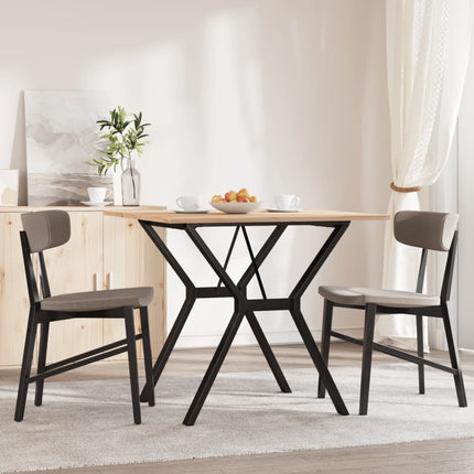 spisebord 90x90x75 cm Y-stel massivt fyrretræ og stål