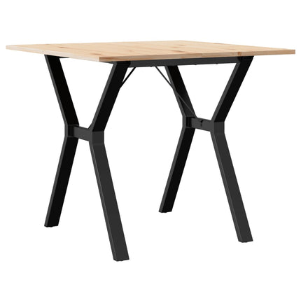 spisebord 90x90x75 cm Y-stel massivt fyrretræ og stål