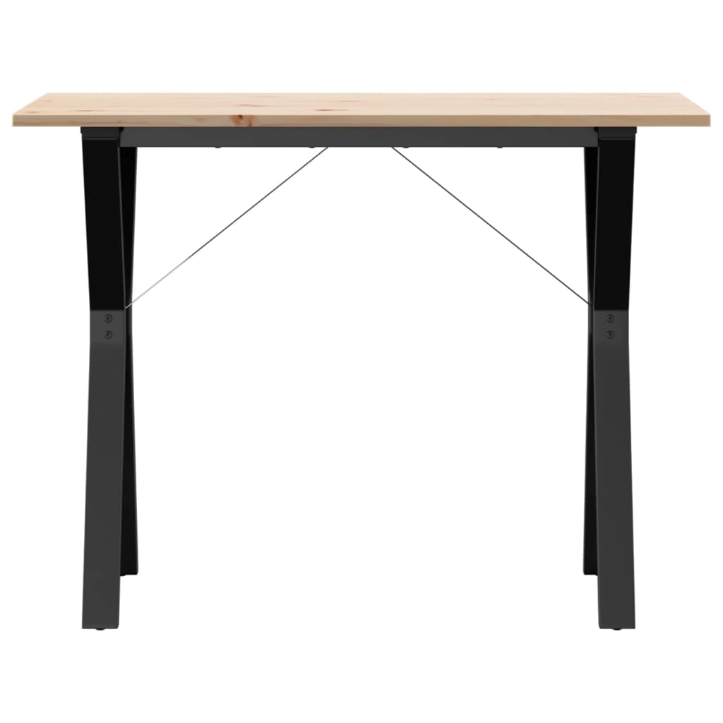spisebord 100x50x75 cm Y-stel massivt fyrretræ og stål