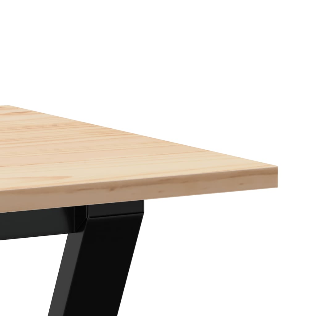 spisebord 100x50x75 cm Y-stel massivt fyrretræ og stål
