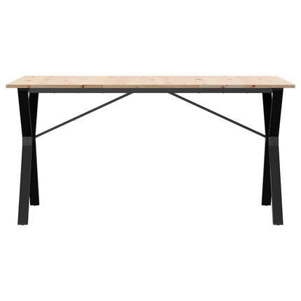 spisebord 140x80x75 cm Y-stel massivt fyrretræ og stål