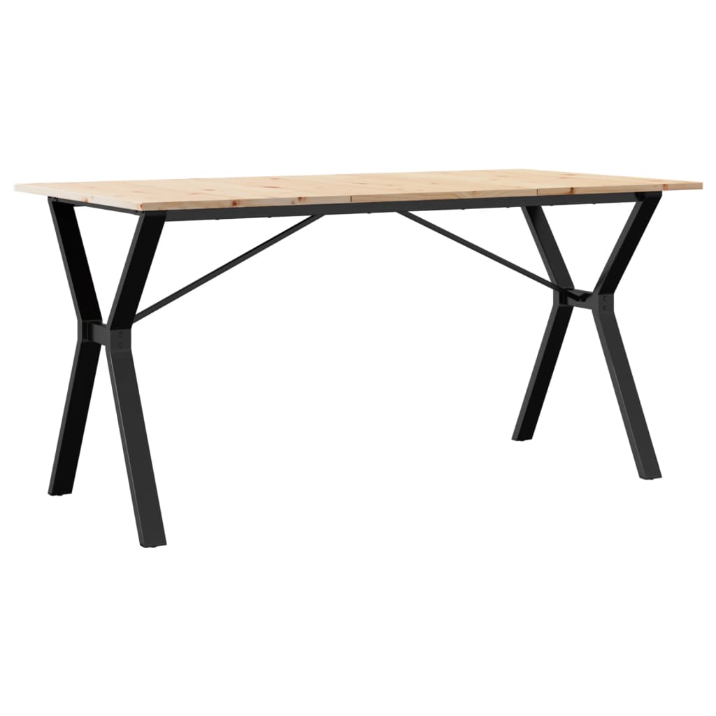 spisebord 160x80x75 cm Y-stel massivt fyrretræ og stål