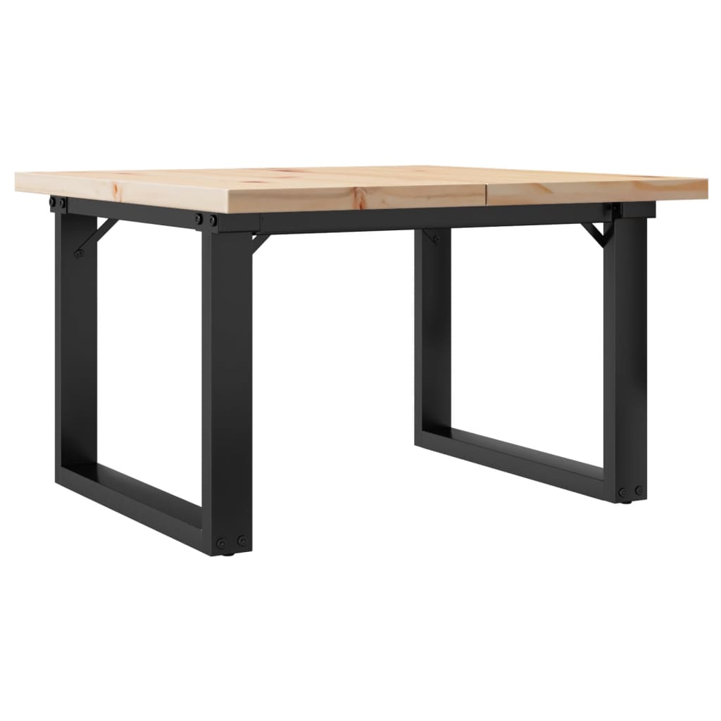 sofabord 60x60x40,5 cm O-stel massivt fyrretræ og stål