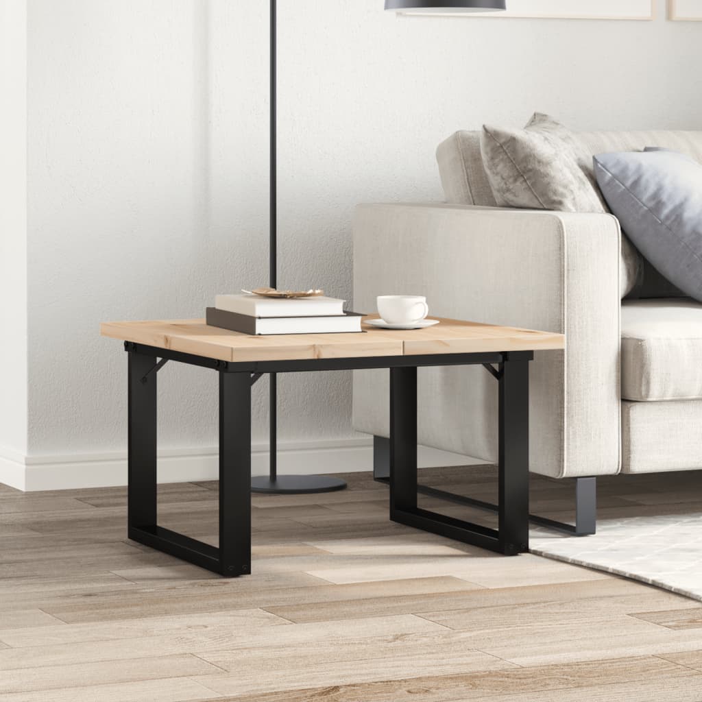 sofabord 60x60x40,5 cm O-stel massivt fyrretræ og stål