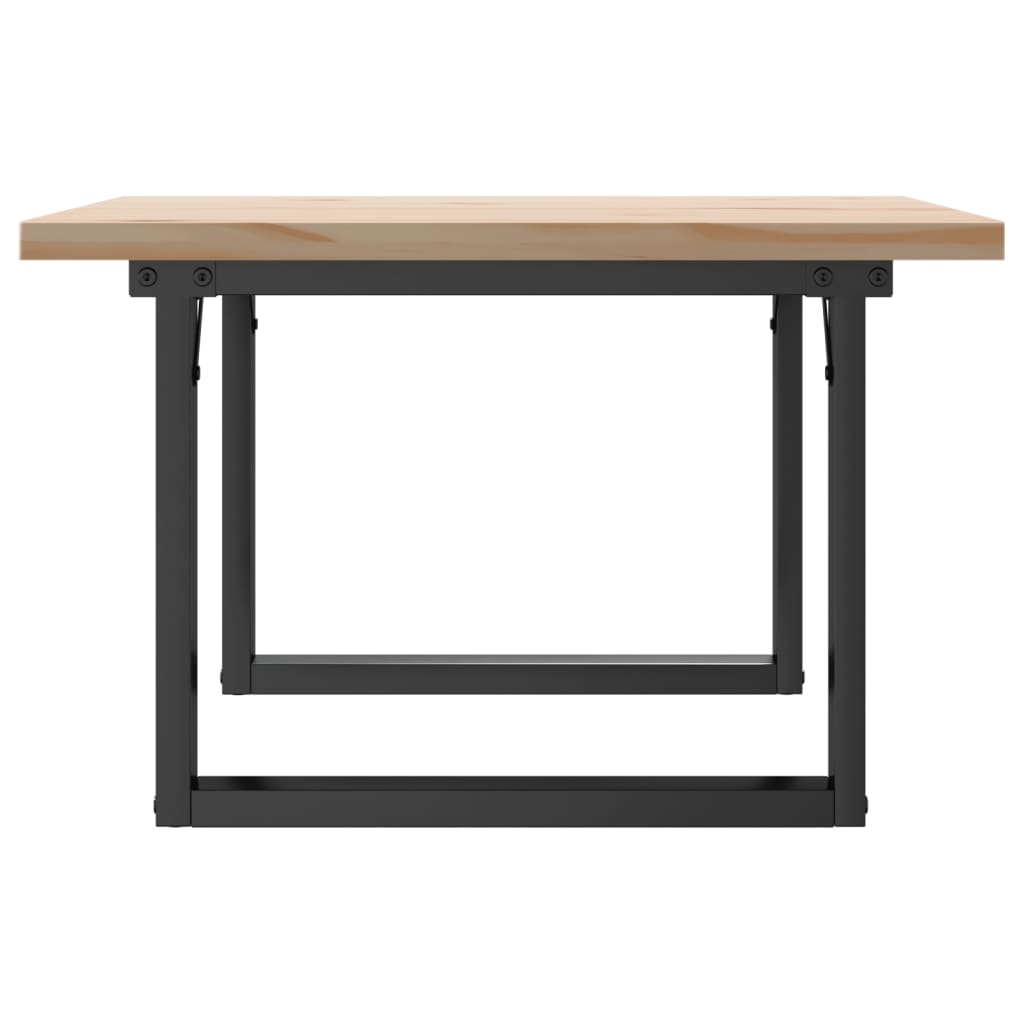 sofabord 60x60x40,5 cm O-stel massivt fyrretræ og stål