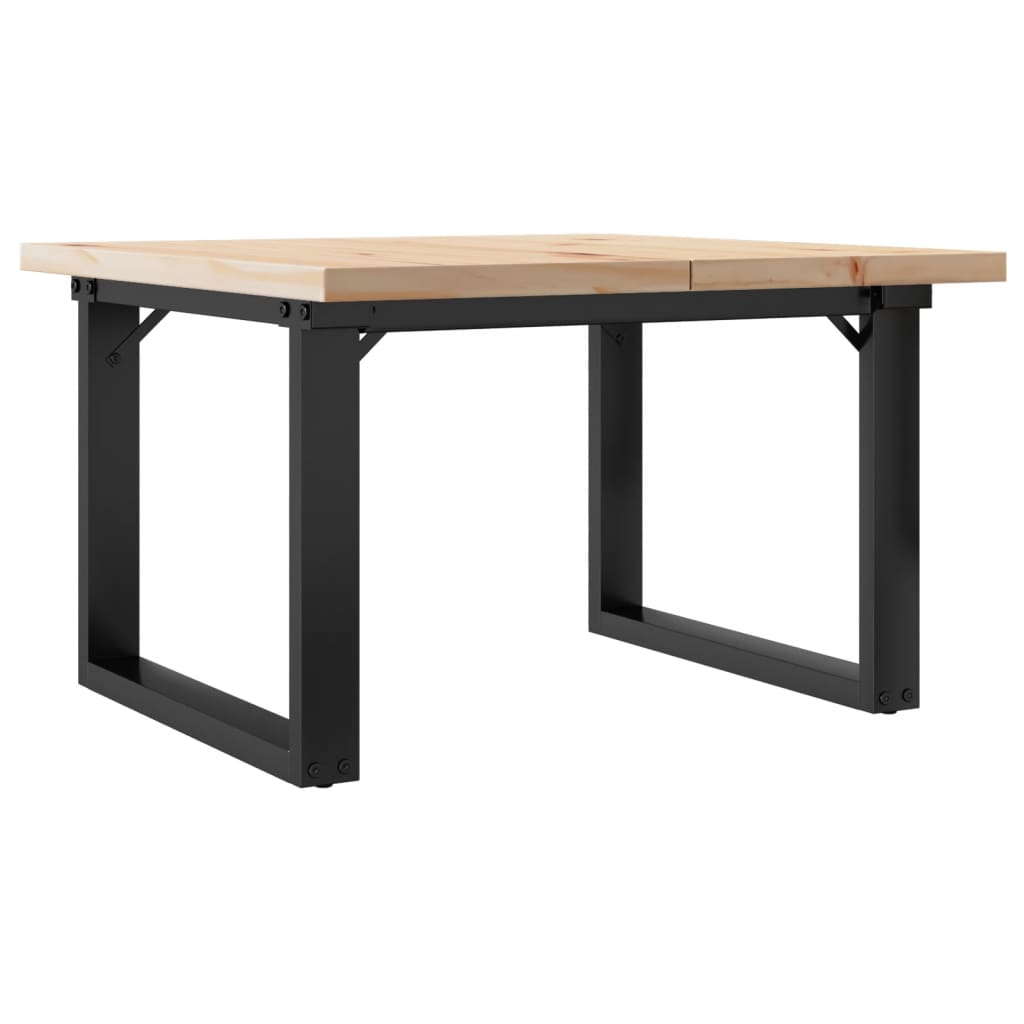 sofabord 60x60x40,5 cm O-stel massivt fyrretræ og stål