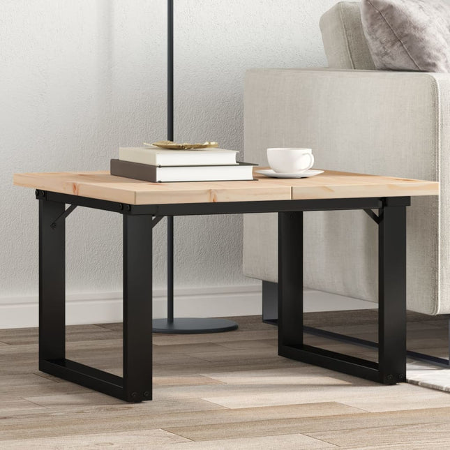 sofabord 60x60x40,5 cm O-stel massivt fyrretræ og stål