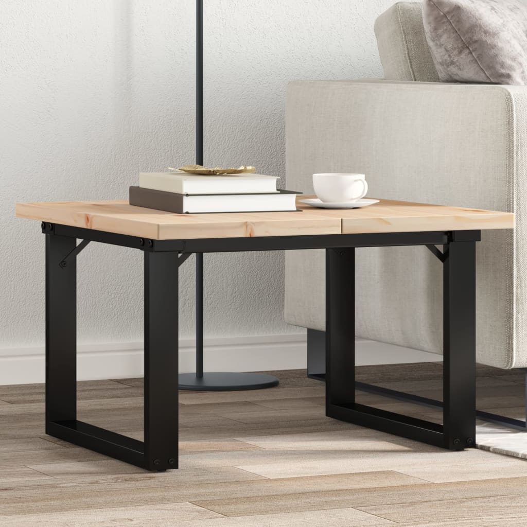 sofabord 60x60x40,5 cm O-stel massivt fyrretræ og stål