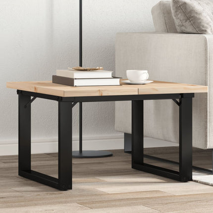 sofabord 70x70x40,5 cm O-stel massivt fyrretræ og stål