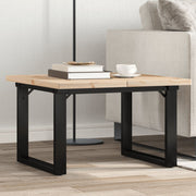 sofabord 70x70x40,5 cm O-stel massivt fyrretræ og stål