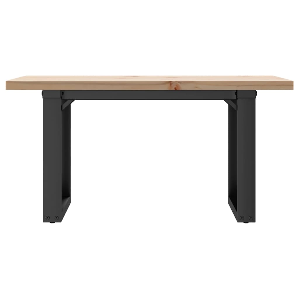 sofabord 80x50x40,5 cm O-stel massivt fyrretræ og stål
